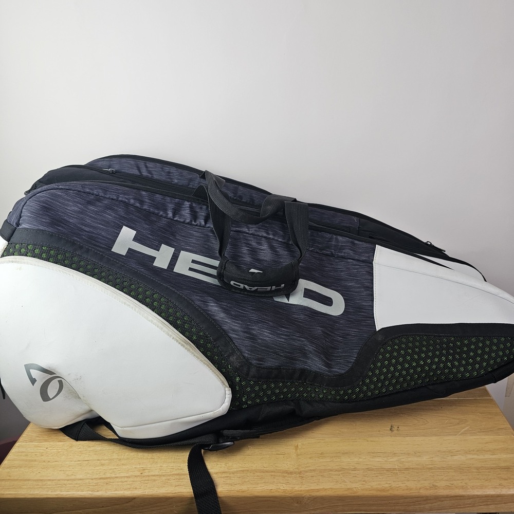 Head Djokovic Monstercombi 12 Racket Bag Black White‎ #283009 Tennis Backpack